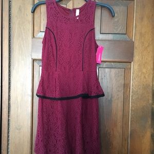 Xhilaration Peplum Lace Dress - Merlot